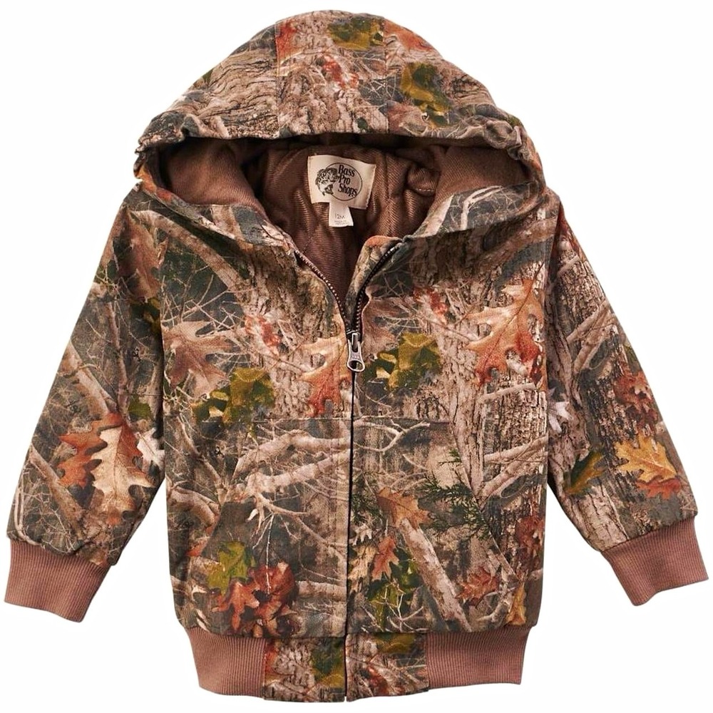 Bass Pro Shops Camo Hooded Full Zip Jacket 3 Months Cotton Blend Fall/Winter